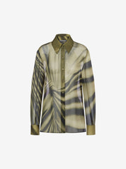Chiffon shirt with drappeggio print