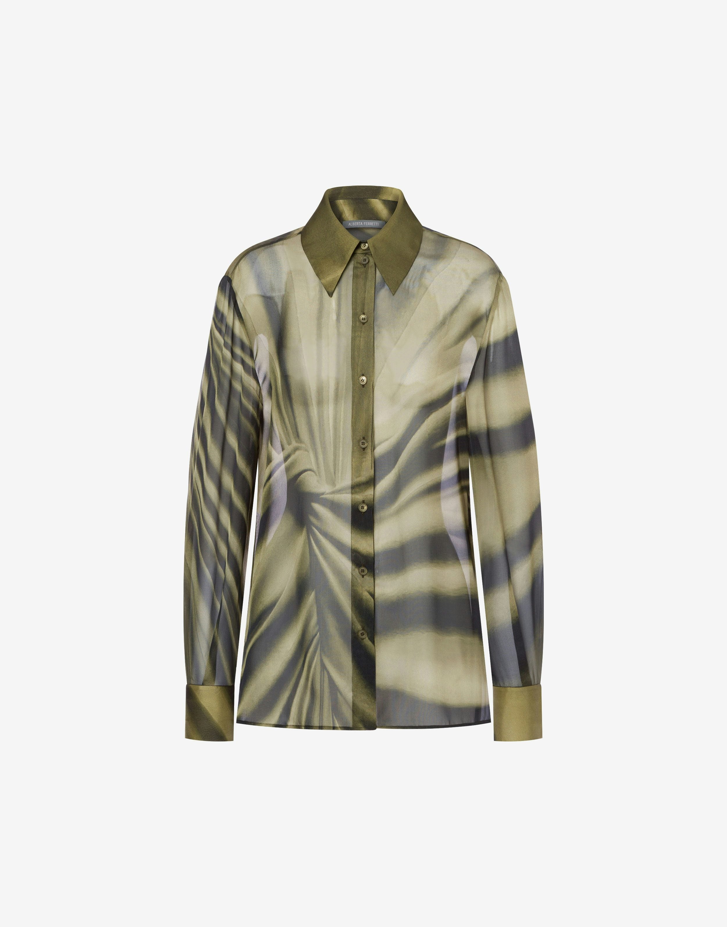 Chiffon shirt with Drappeggio print