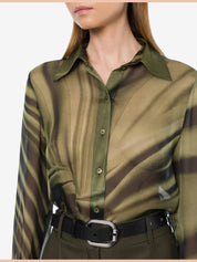 Chiffon shirt with drappeggio print