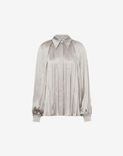 Pleated satin shirt