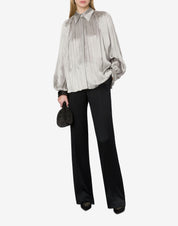 Pleated satin shirt