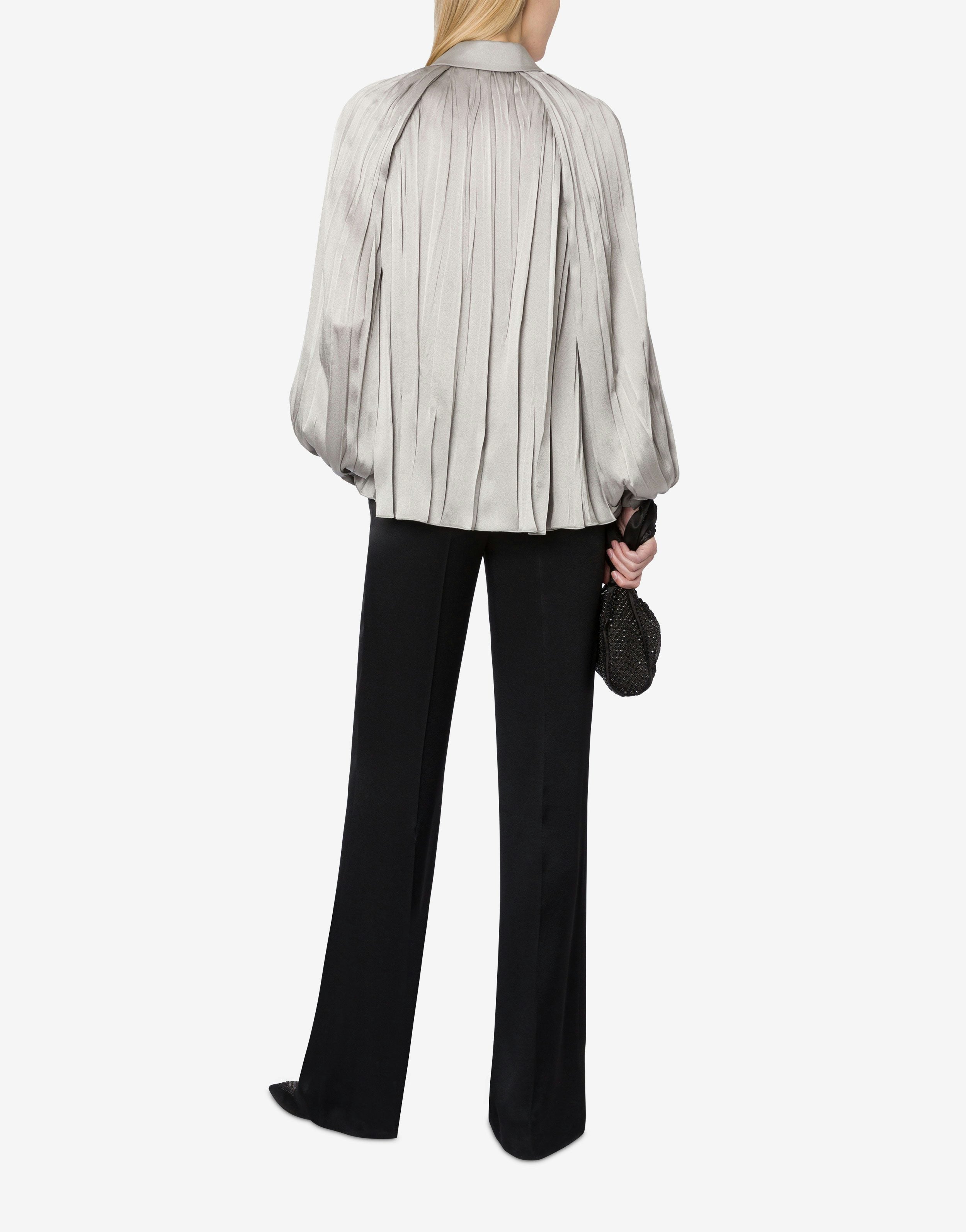 Pleated satin shirt