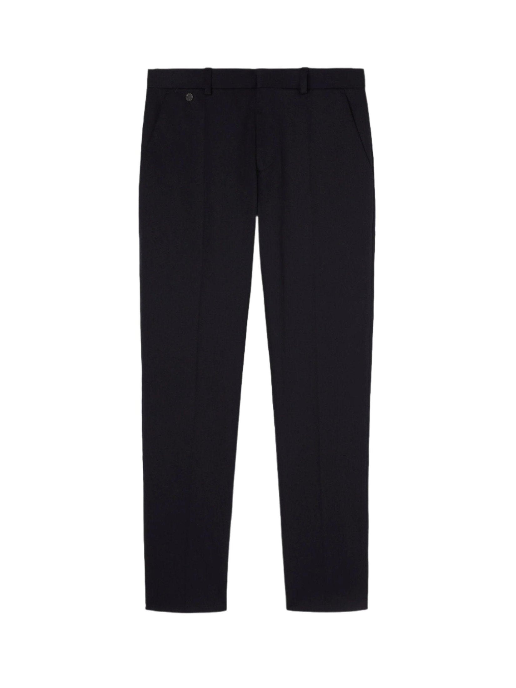 Wool cotton twill slim chinos