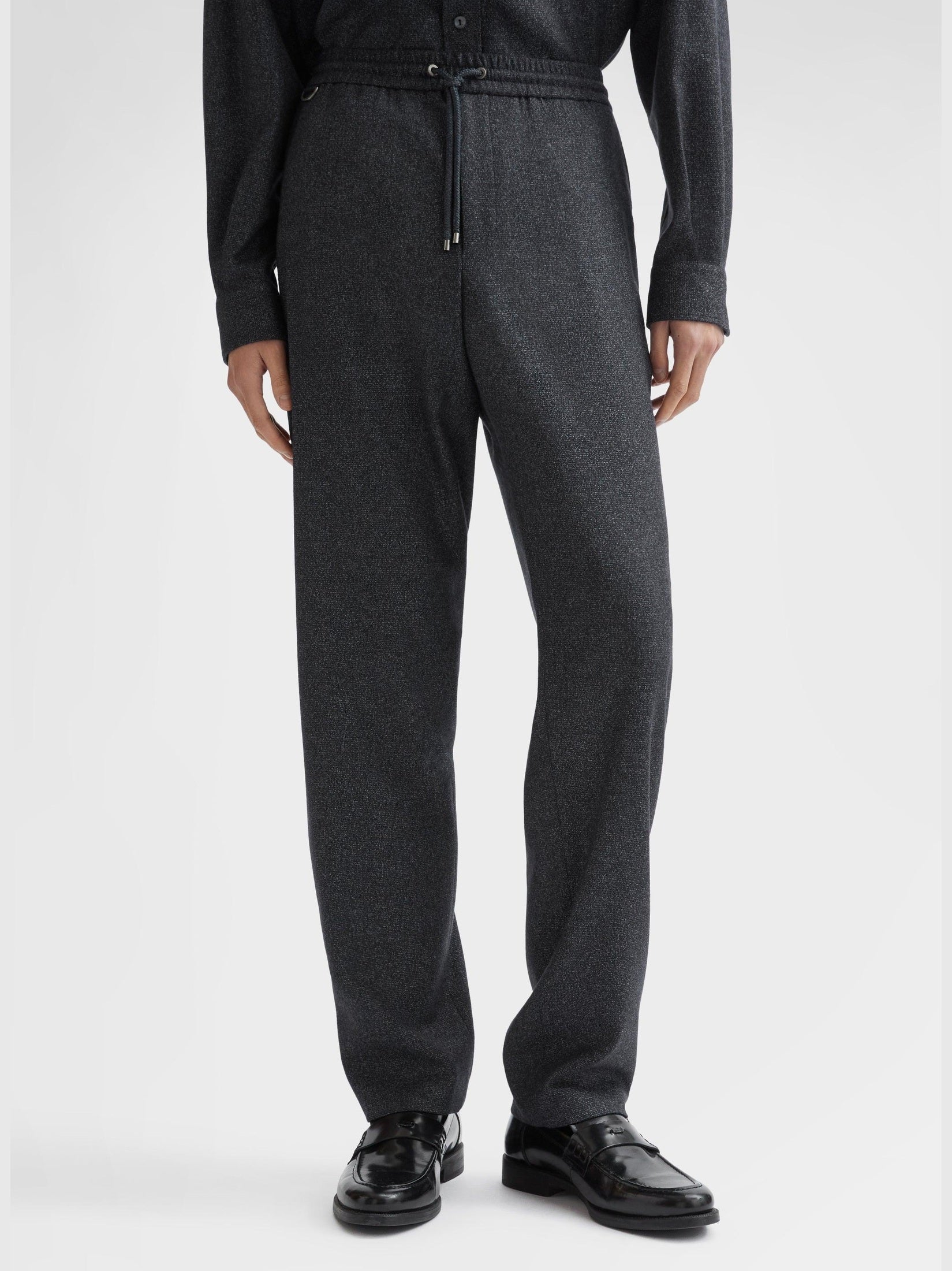 Wool blend micro boucle joggers