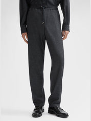Wool blend micro boucle joggers