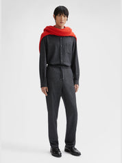 Wool blend micro boucle joggers