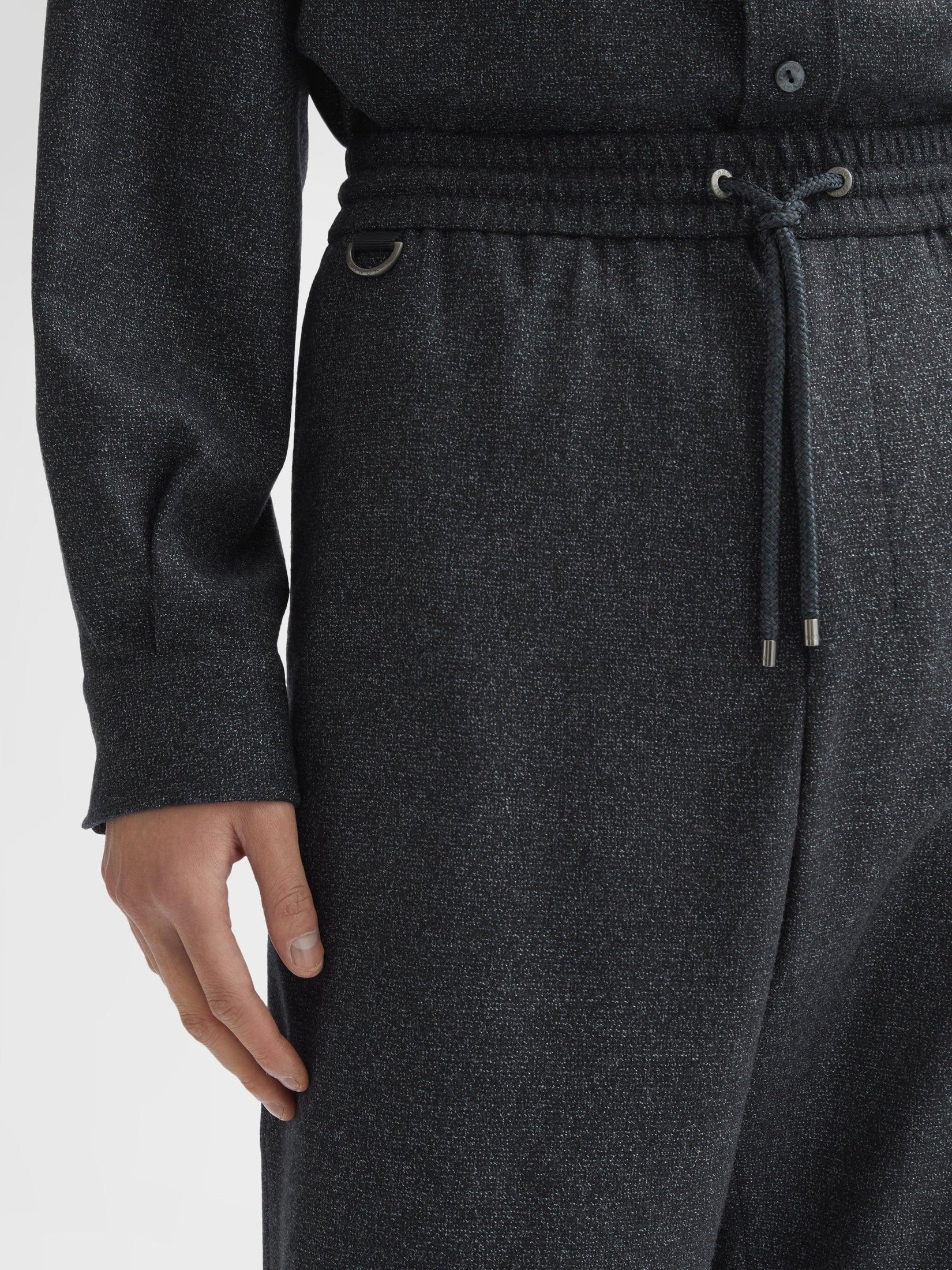 Wool blend micro boucle joggers