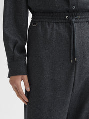 Wool blend micro boucle joggers