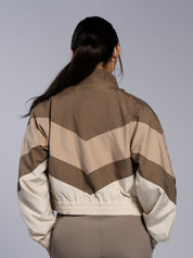 Color block blouson seasonal beige