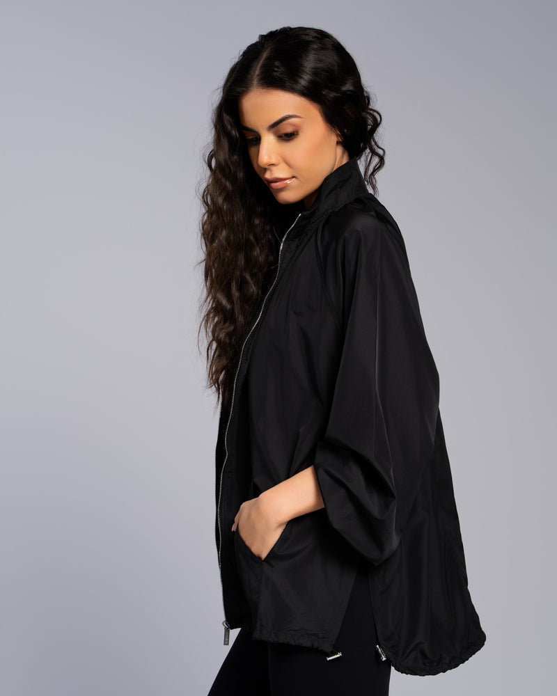 GATHERED PARKA EASONAL BLACK