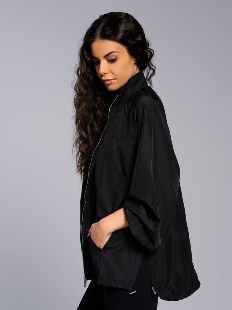 Gathered parka easonal black