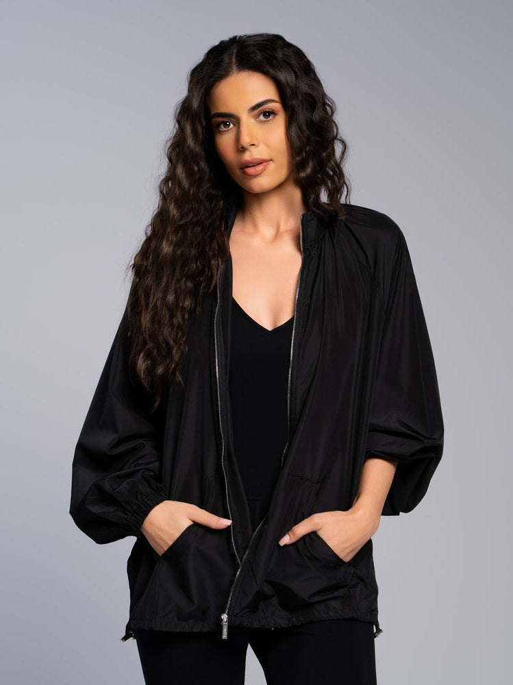 Gathered parka easonal black