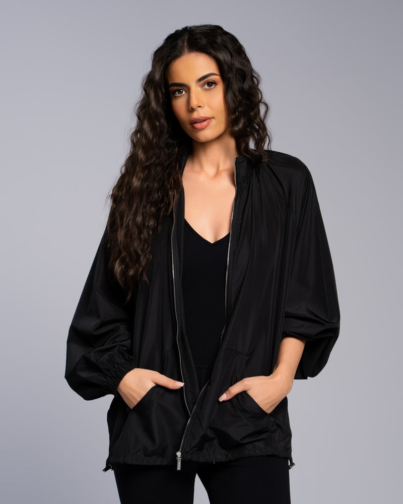 GATHERED PARKA EASONAL BLACK