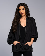 GATHERED PARKA EASONAL BLACK