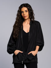 Gathered parka easonal black