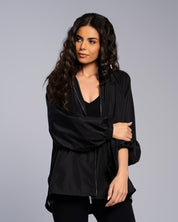 GATHERED PARKA EASONAL BLACK