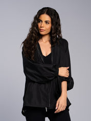Gathered parka easonal black