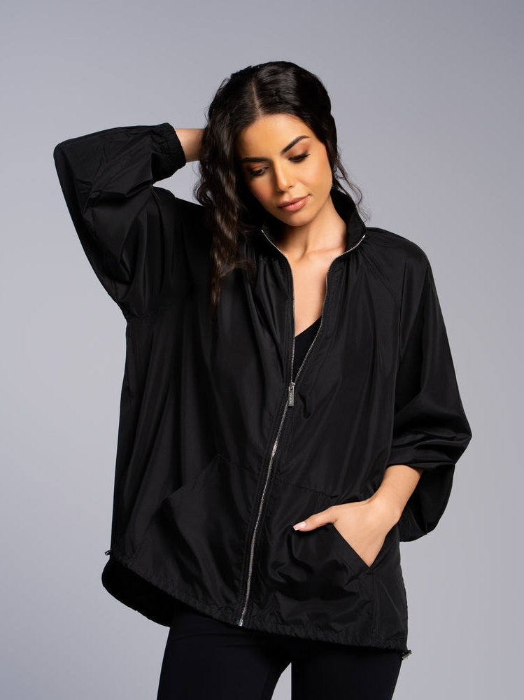 Gathered parka easonal black