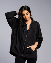 GATHERED PARKA EASONAL BLACK