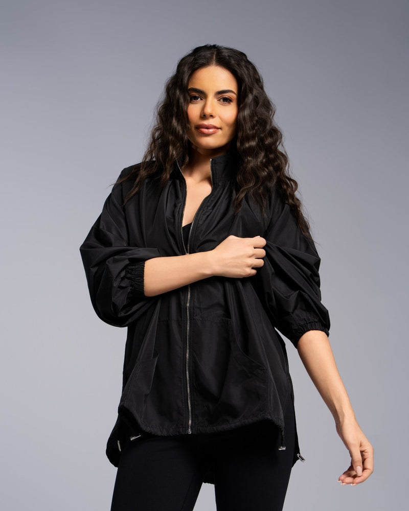 GATHERED PARKA EASONAL BLACK