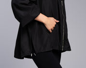 GATHERED PARKA EASONAL BLACK