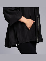 Gathered parka easonal black