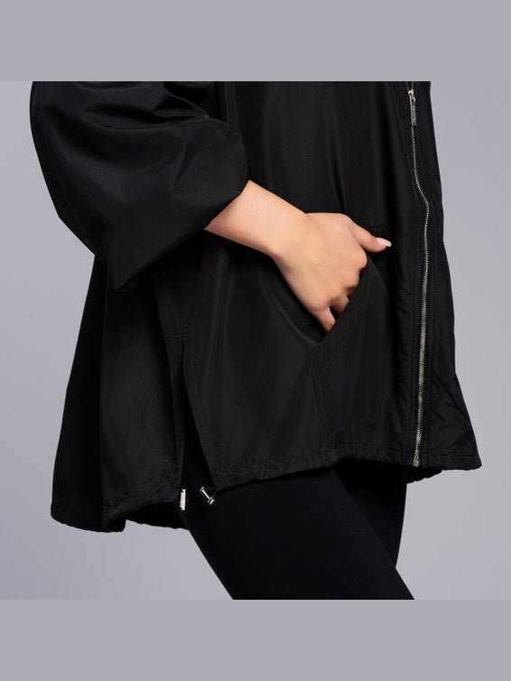 Gathered parka easonal black