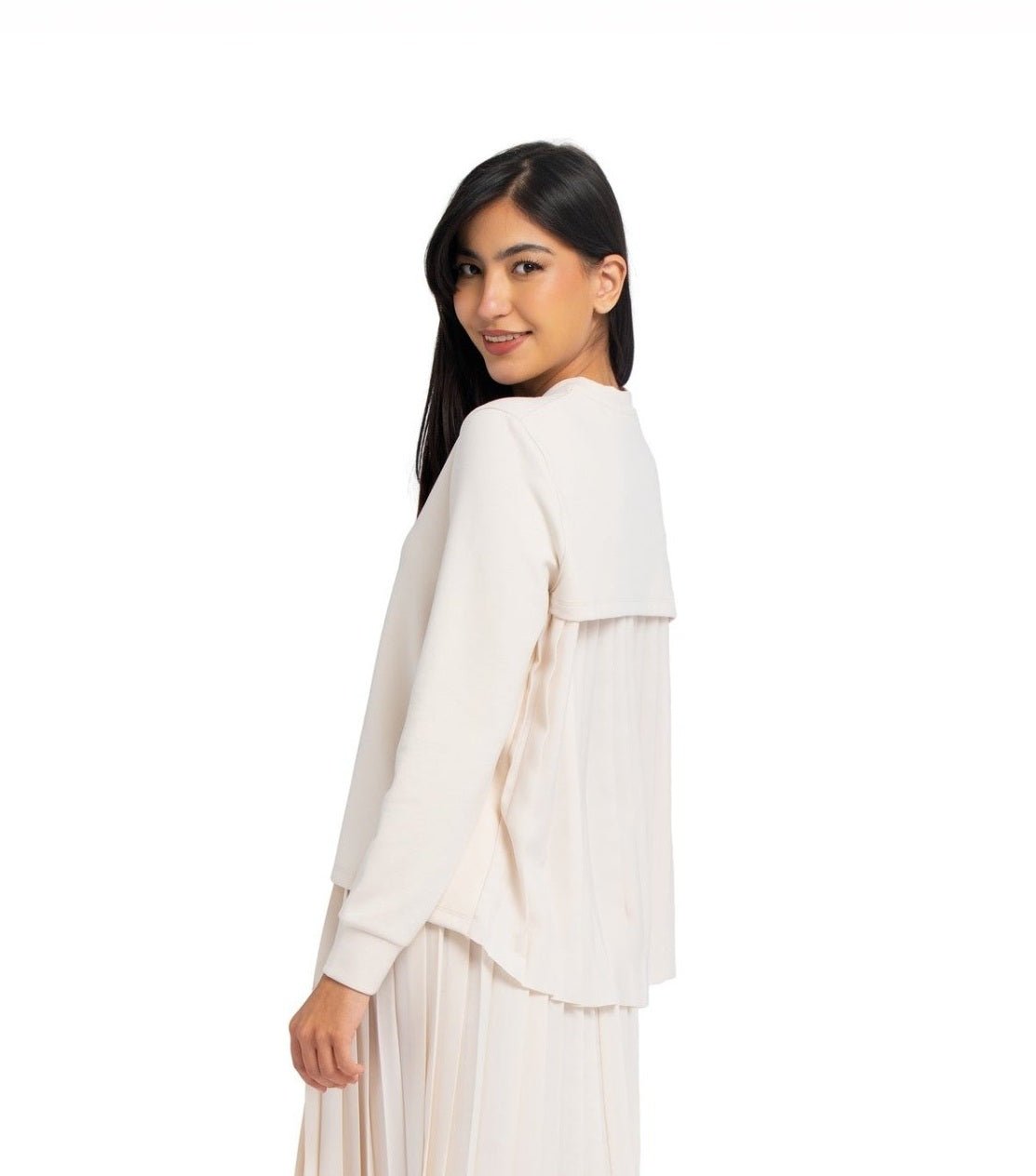 Pleated sweatshirt