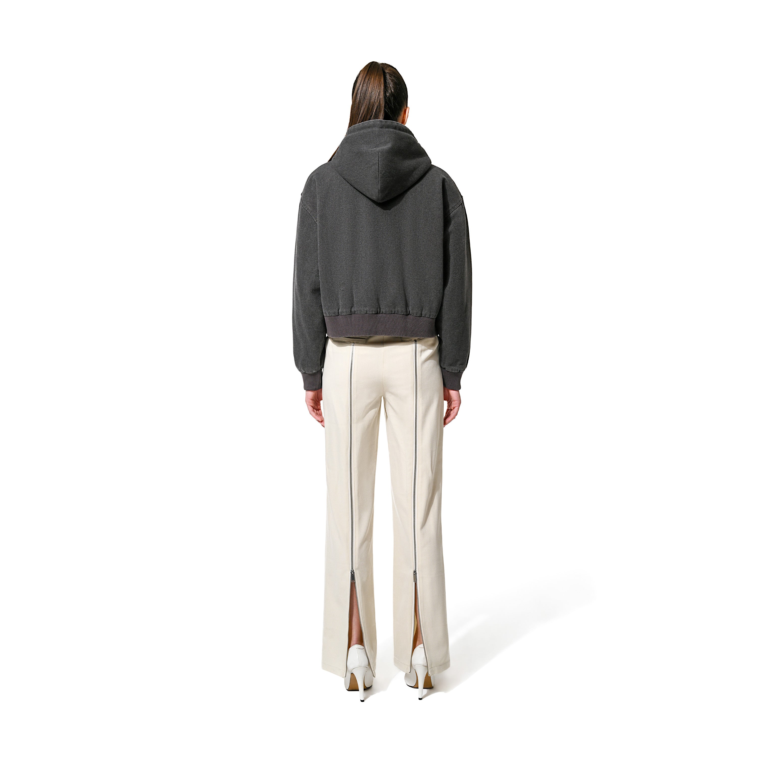 ZIP LEG PANTS - OFF WHITE