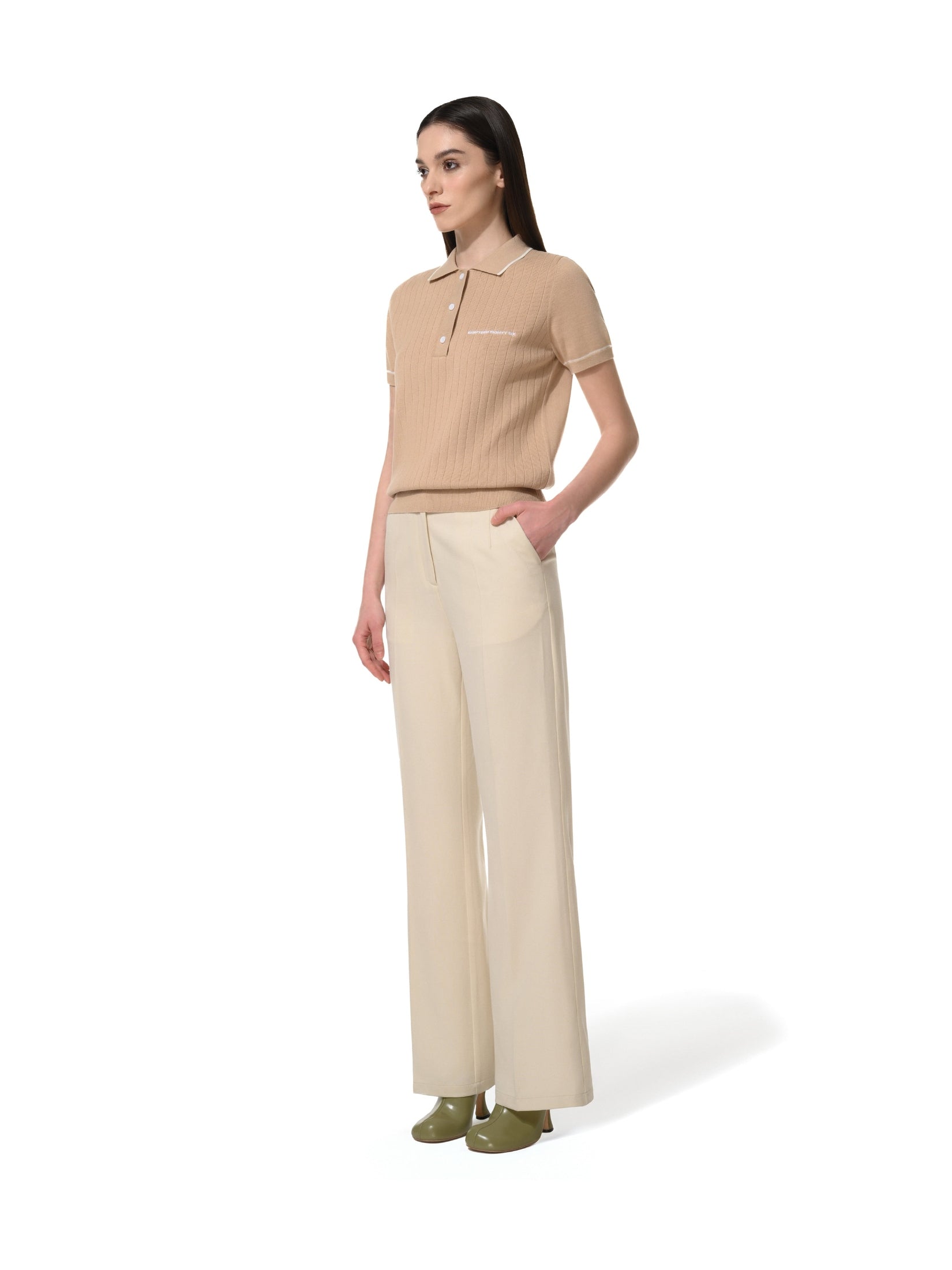 1886 knitted beige polo