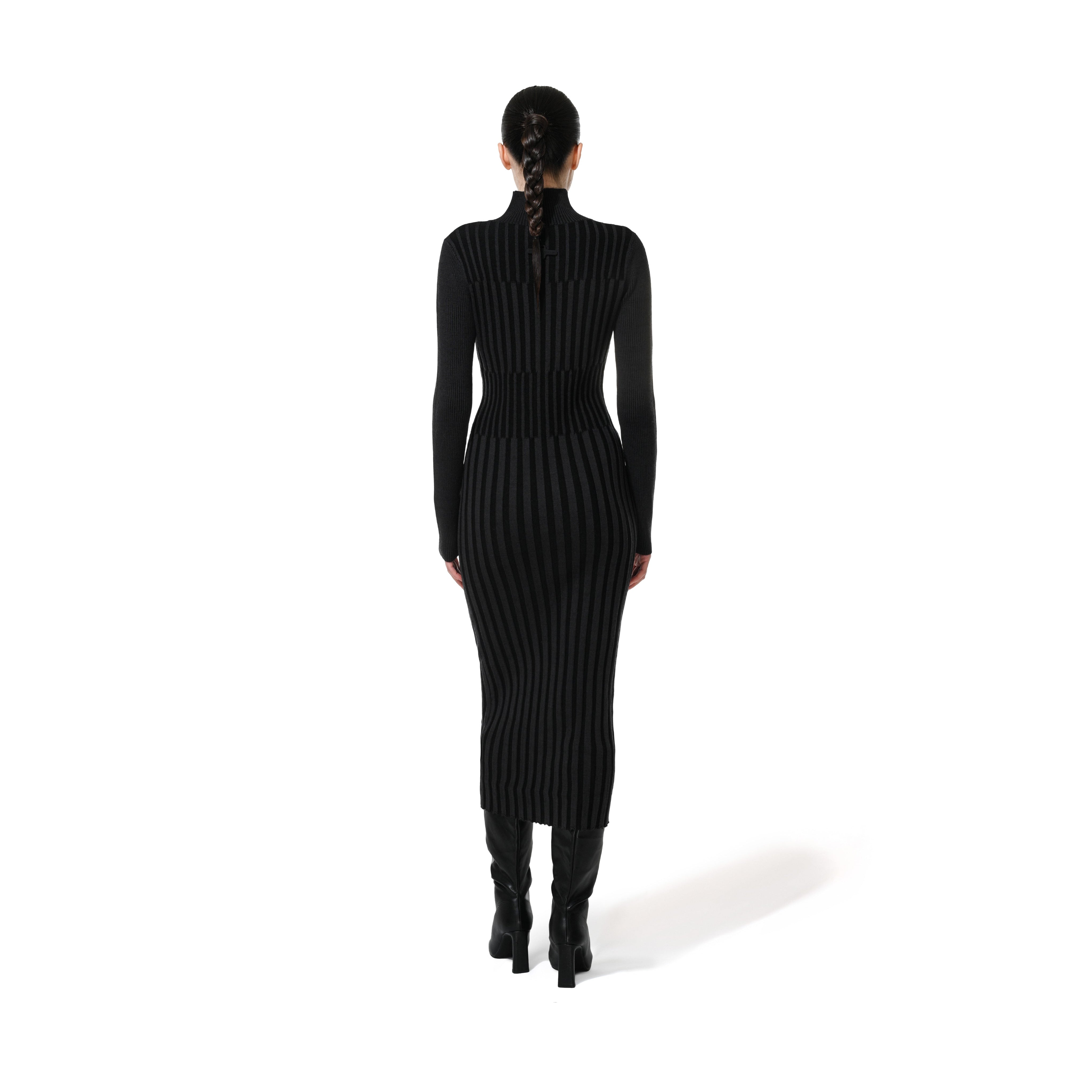 HIGH NECK KNITTED DRESS