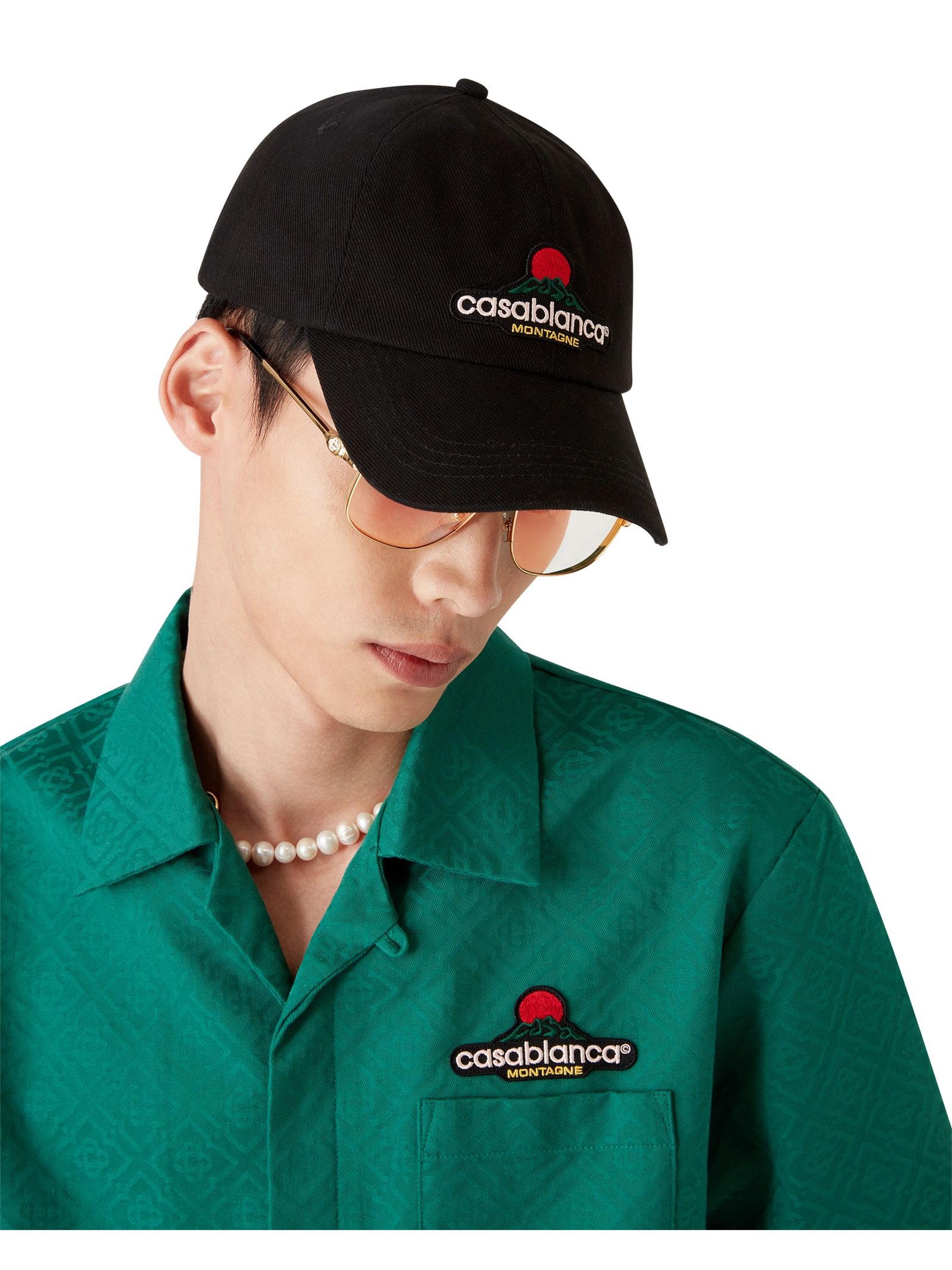 Casablanca montagne embroidered patch cap