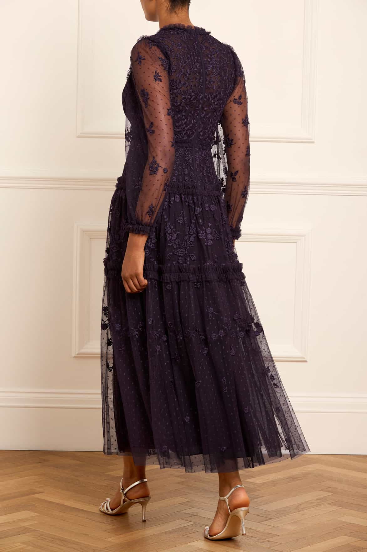 Autumn Lace Long Sleeve Ankle Gown