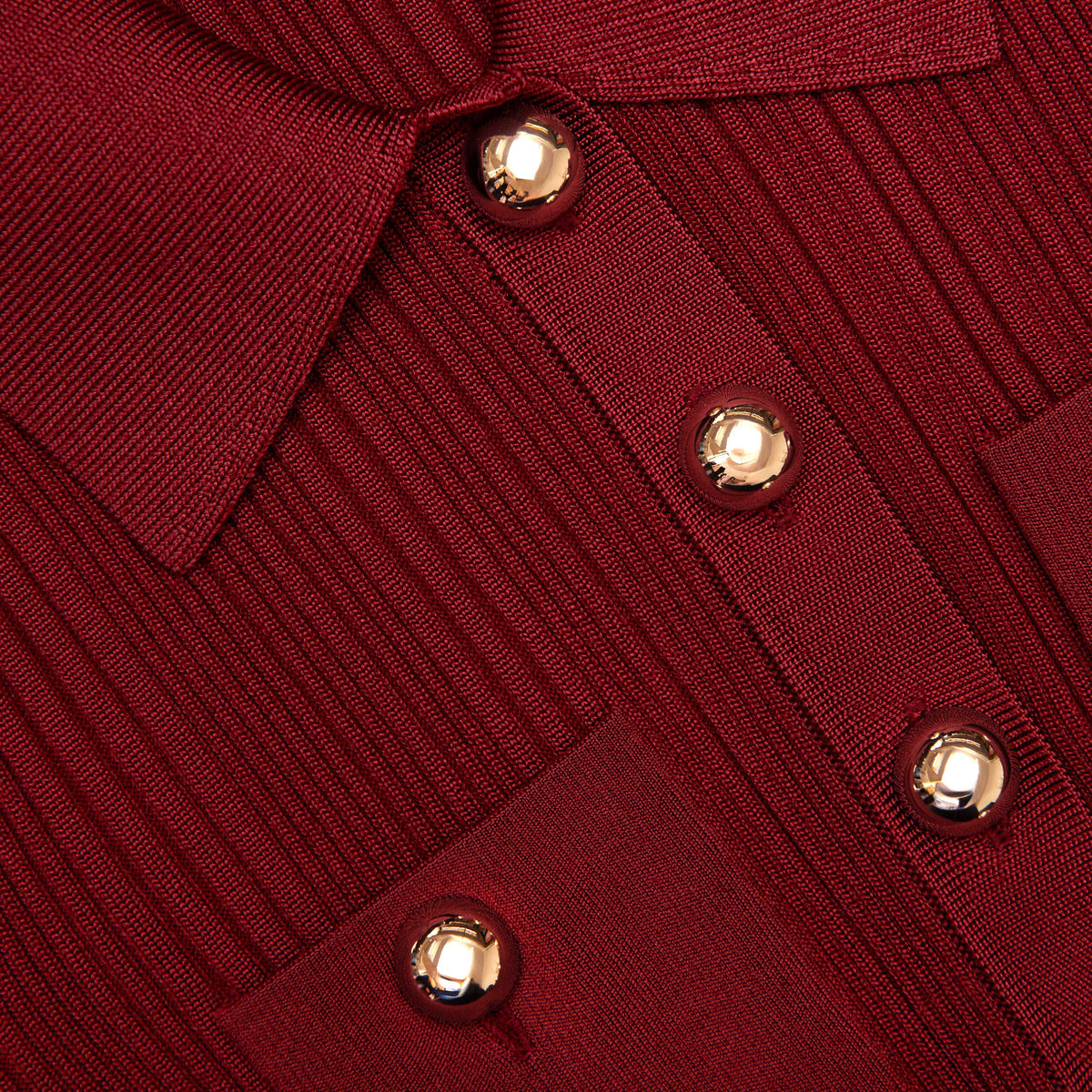 BURGUNDY RIBBED KNIT MIDI DRESS