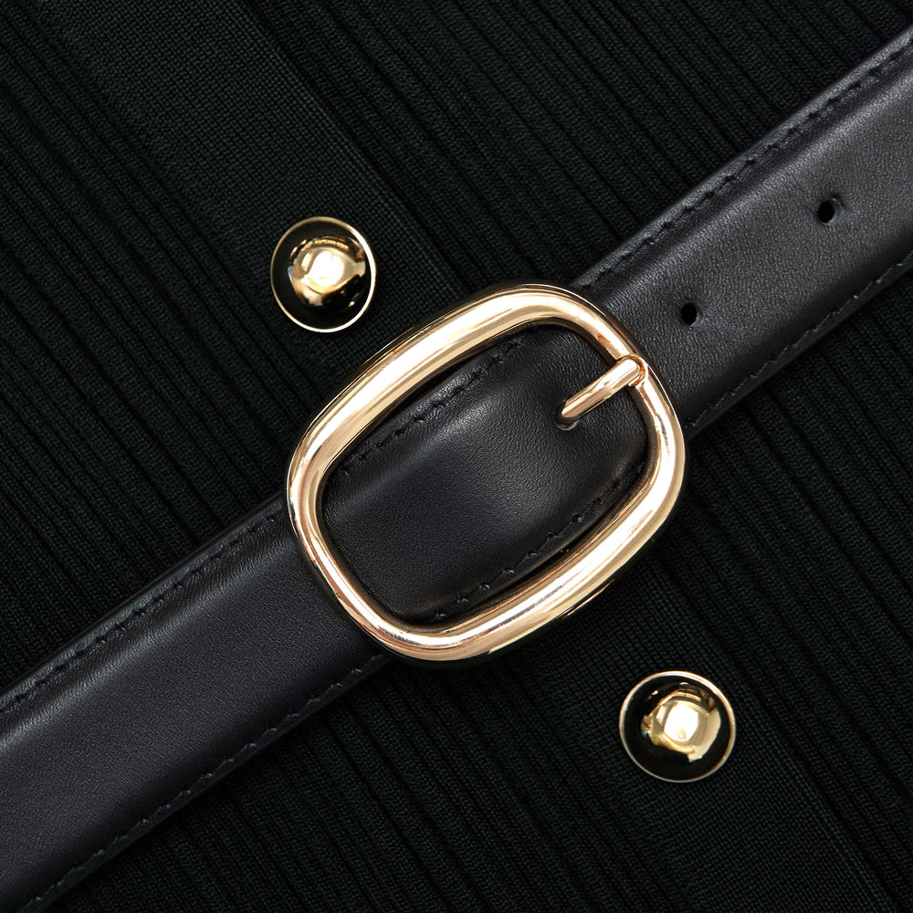 BLACK BANDEAU KNIT MAXI DRESS