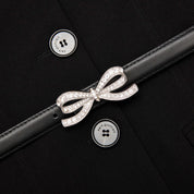 BLACK LONG SLEEVE CONTRAST CHIFFON MIDI DRESS