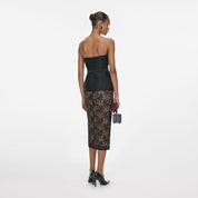 BLACK TAFFETA BANDEAU TOP