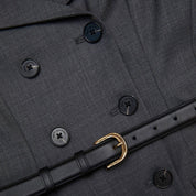 GREY WOOL TAILORED MIDI DRESS