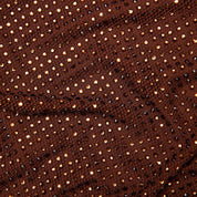 BROWN RHINESTONE MESH MAXI DRESS