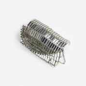 SILVER CRYSTAL BOW MINI SHOULDER BAG