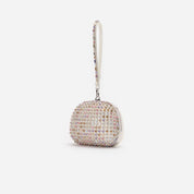 MULTI CRYSTAL TOP HANDLE CLUTCH BAG