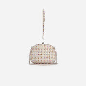MULTI CRYSTAL TOP HANDLE CLUTCH BAG