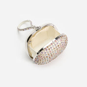 MULTI CRYSTAL TOP HANDLE CLUTCH BAG