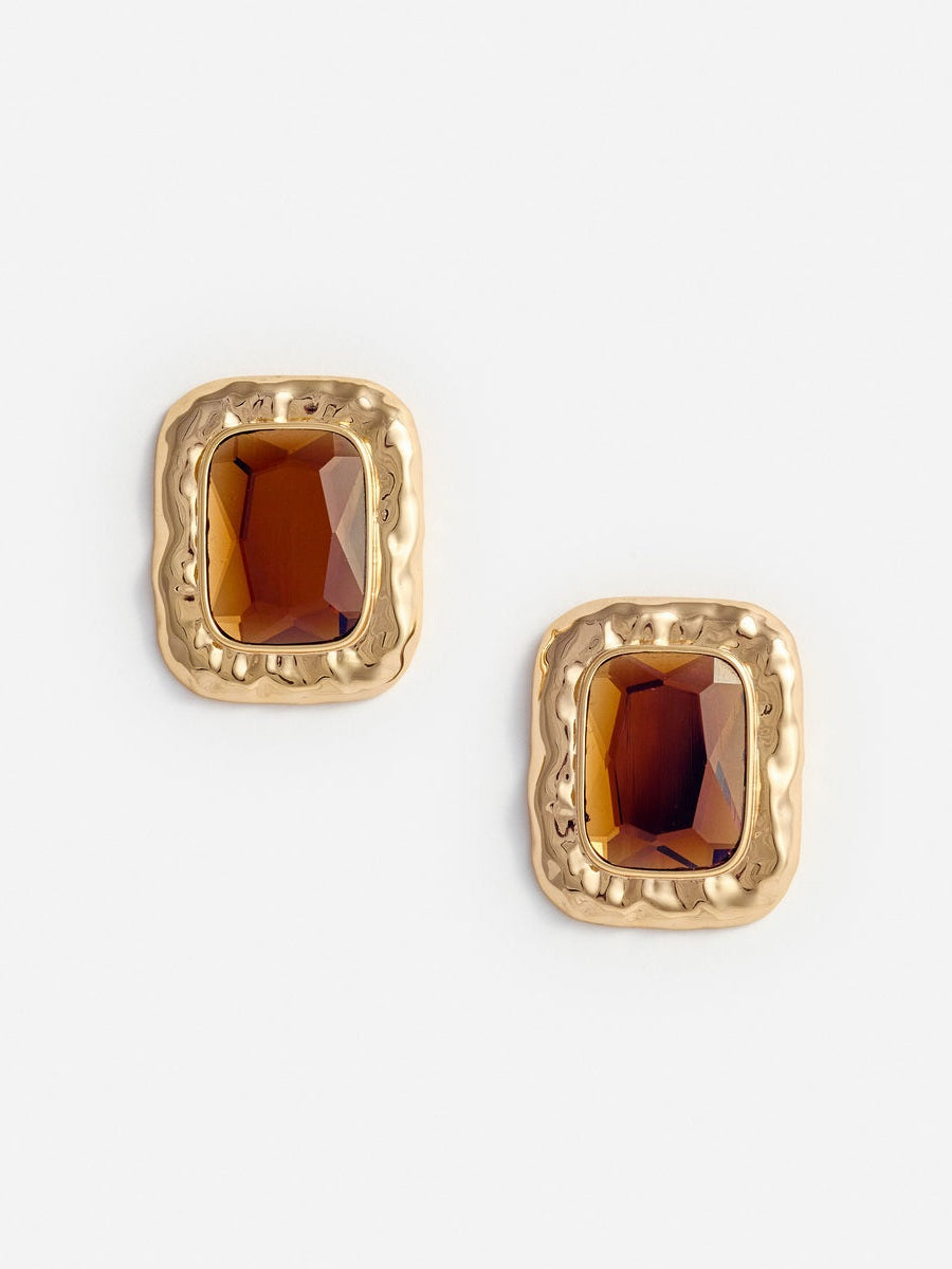 Mottled gold amber earrings