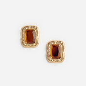MOTTLED GOLD AMBER EARRINGS