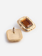 Mottled gold amber earrings
