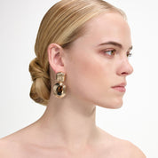 GOLD KNOT TIERED AMBER EARRINGS