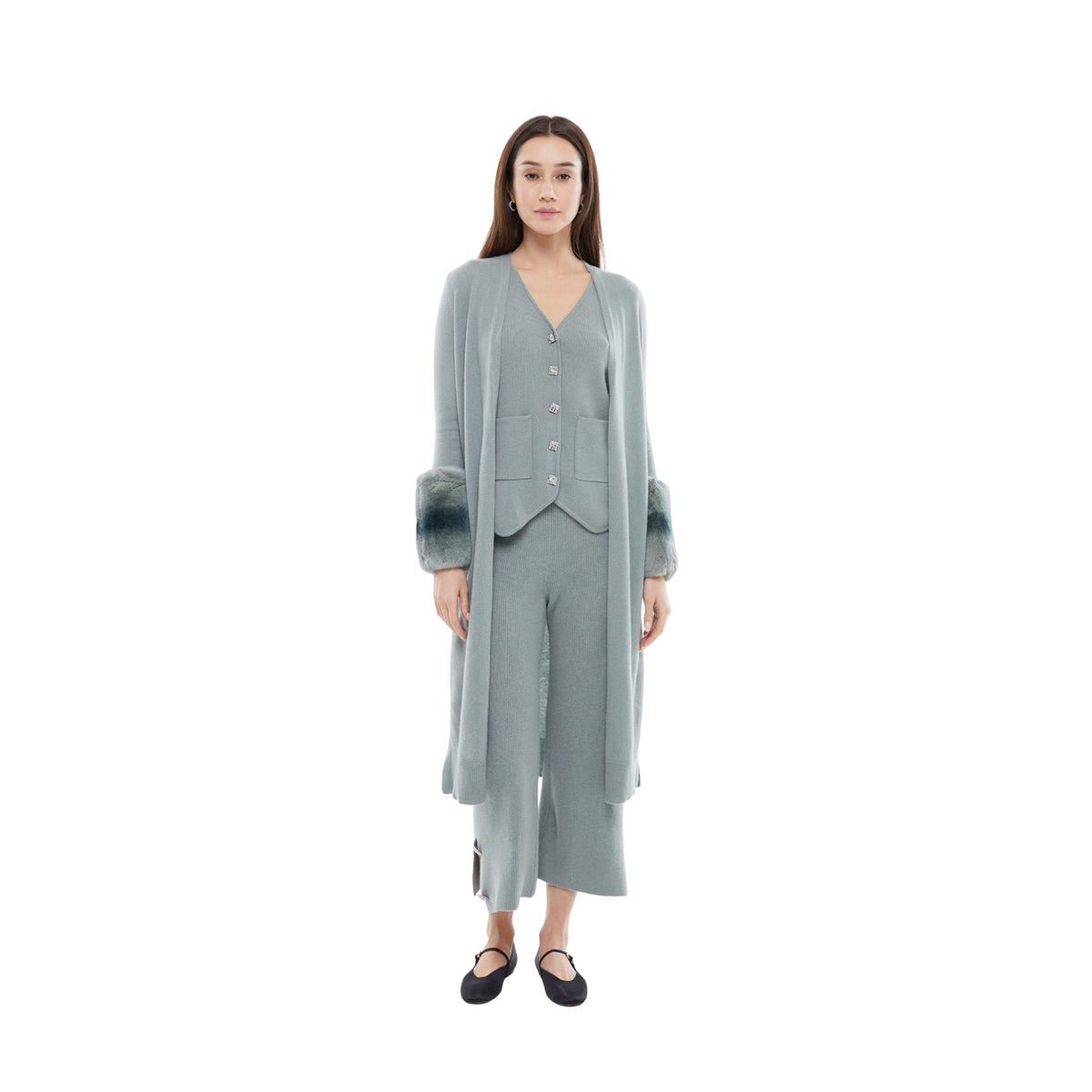 THE LONG CUFF CARDIGAN IN MEADOW