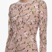 Pink floral sequin maxi dress