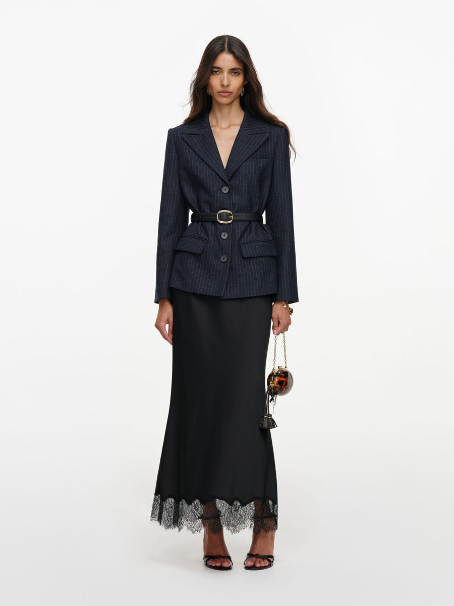 Tailored blazer satin midi dress